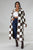 Checkered Faux Brown Coat